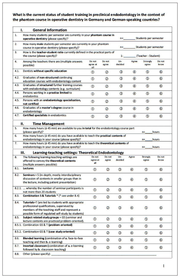 Conception of an endodontics questionnaire in undergraduate dental ...